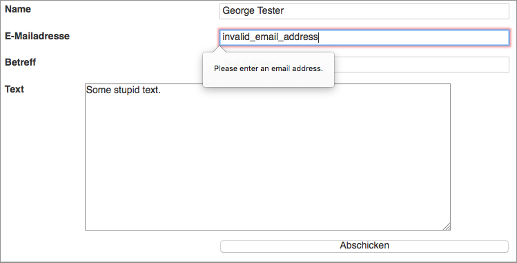 This is the automatic output by Firefox, after clicking the submit button. The form values are not submitted.